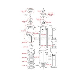 Сливной механизм AlcaPlast с удлинённой стоп-кнопкой A05-CHROM